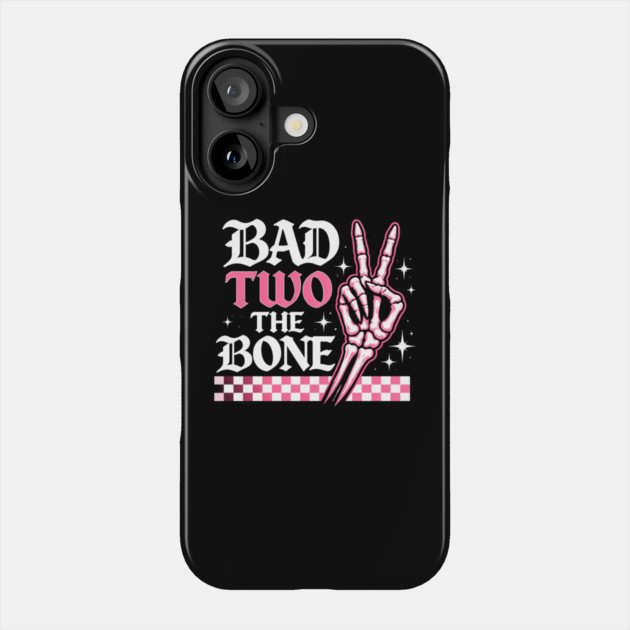 Bad Two The Bone Skeleton Peace Sign Funny Phone Case by ArtistTee ⭐⭐⭐⭐⭐