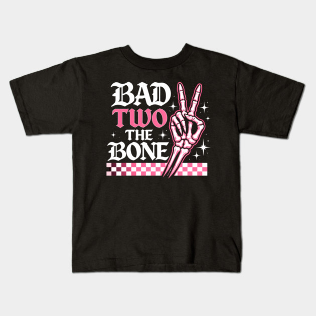 Bad Two The Bone Skeleton Peace Sign Funny Kids T-Shirt by ArtistTee ⭐⭐⭐⭐⭐