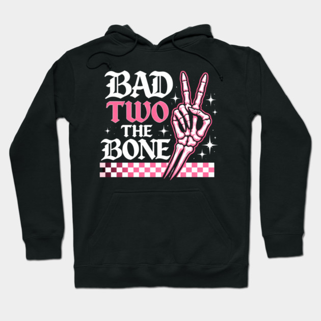 Bad Two The Bone Skeleton Peace Sign Funny Hoodie by ArtistTee ⭐⭐⭐⭐⭐