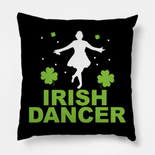 Irish Dance Girl Colors St Patricks Day Ceili Dancer Girl Pillow