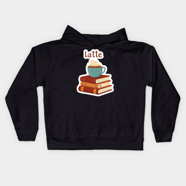 Leather-Bound Books & Lattes Kids Hoodie by SR8891