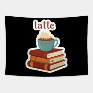 Leather-Bound Books & Lattes Tapestry