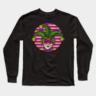 Retro Masquerade Clown Jester Carnival Theme Long Sleeve T-Shirt