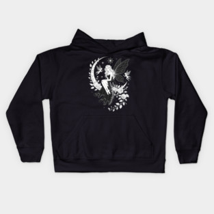 Fairy Crescent Moon Grunge Cottagecore Fairycore Naturecore Kids Hoodie