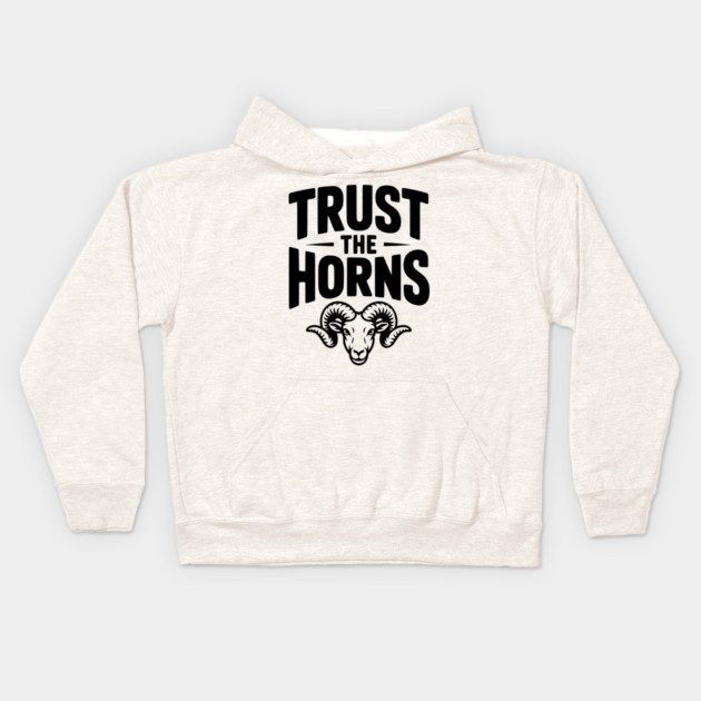 Trust the Horns Kids Hoodie by Frank Ring