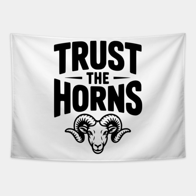 Trust the Horns Tapestry by Frank Ring