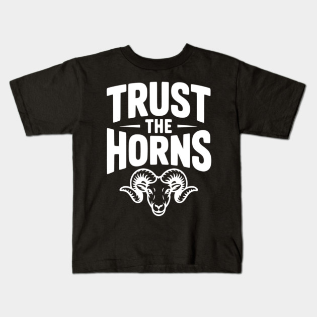 Trust the Horns Kids T-Shirt by Frank Ring