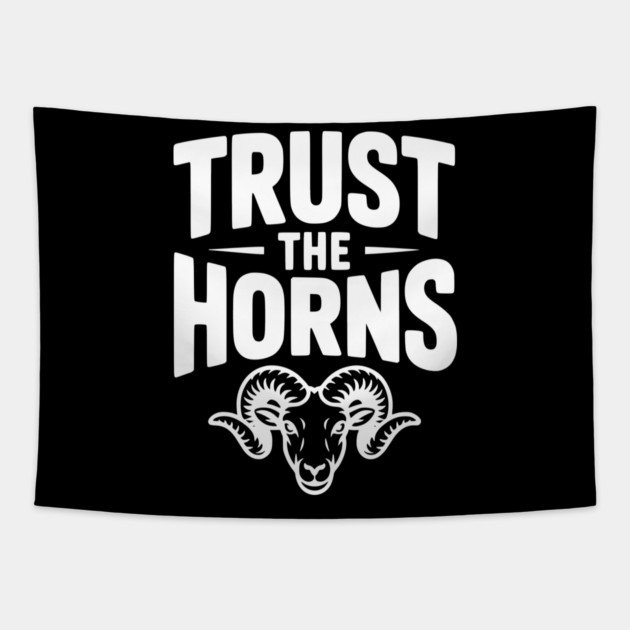 Trust the Horns Tapestry by Frank Ring