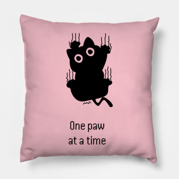 One Paw at a Time - Unnecessary Things Pillow by Lou Johnson
