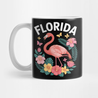 Florida Flamingo Miami Tropical Plants Mug