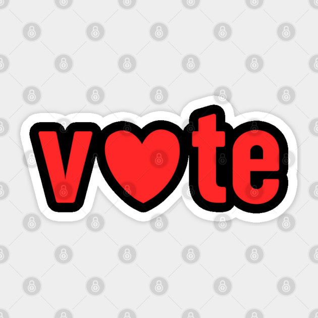 Vote Love For Valentines Day Sticker by Creatifly Graphic Tees