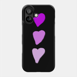 Valentines Day Three Pink Hearts Phone Case