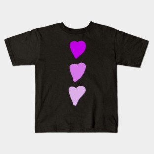 Valentines Day Three Pink Hearts Kids T-Shirt