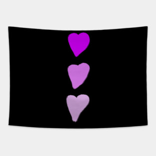 Valentines Day Three Pink Hearts Tapestry