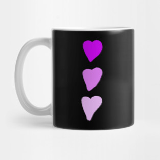 Valentines Day Three Pink Hearts Mug