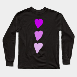 Valentines Day Three Pink Hearts Long Sleeve T-Shirt