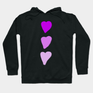 Valentines Day Three Pink Hearts Hoodie