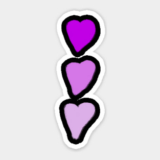 Valentines Day Three Pink Hearts Sticker