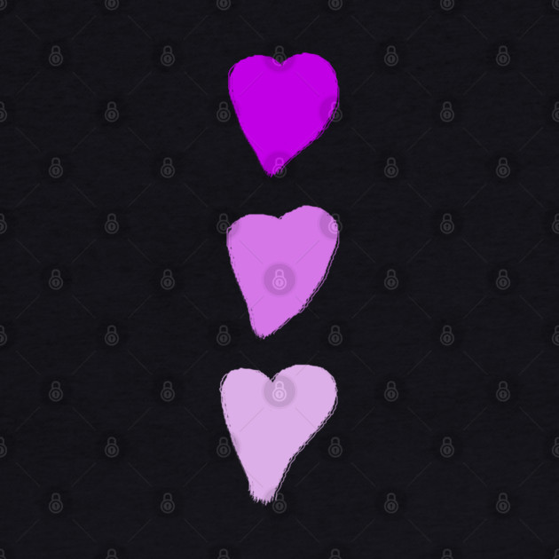 Valentines Day Three Pink Hearts by Creatifly Graphic Tees