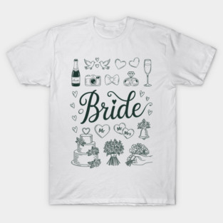 Bride Bridesmaid Wedding Party Matching T-Shirt