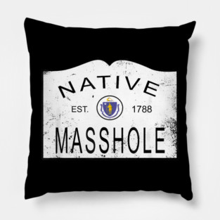 Native masshole massachusetts ma 1788 vintage Pillow