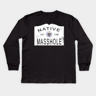 Native masshole massachusetts ma 1788 vintage Kids Long Sleeve T-Shirt