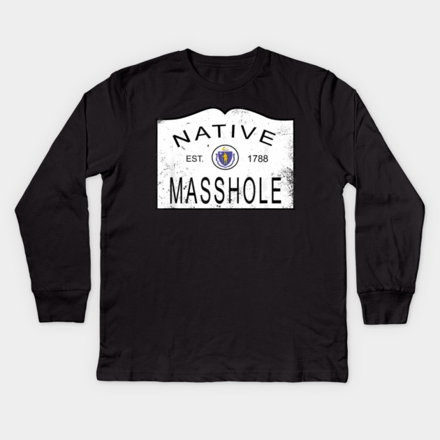 Native masshole massachusetts ma 1788 vintage Kids Long Sleeve T-Shirt by James Bates