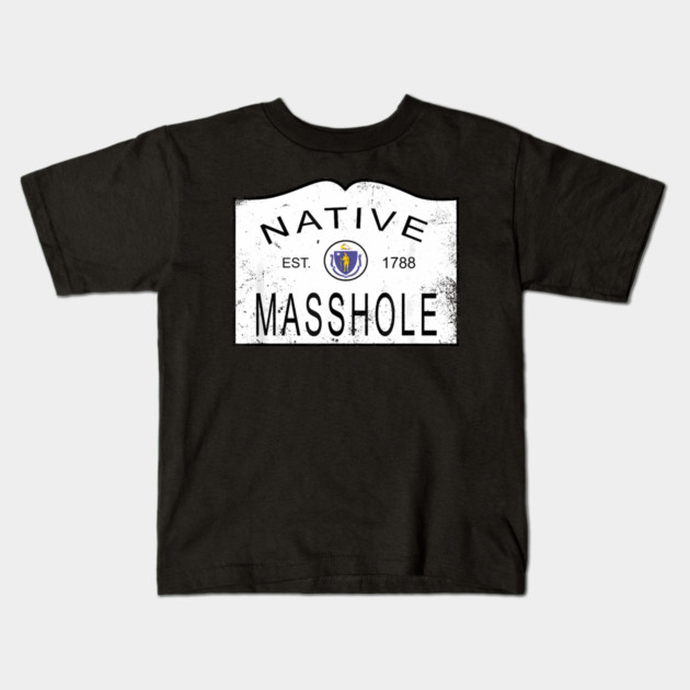 Native masshole massachusetts ma 1788 vintage Kids T-Shirt by James Bates