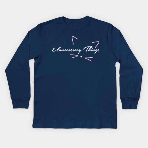 Unnecessary Things - Cursive VII Kids Long Sleeve T-Shirt by Lou Johnson