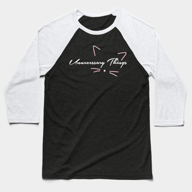 Unnecessary Things - Cursive VII Baseball T-Shirt by Lou Johnson