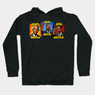 Heart, Mind, Soul Icons: Mandela, Martin, Malcolm Comic Art Hoodie