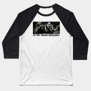 Malcolm X: By Any Means Necessary - Noir Comic Art Baseball T-Shirt