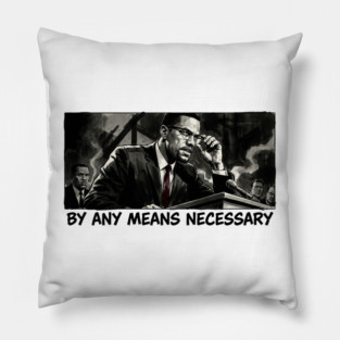 Malcolm X: By Any Means Necessary - Noir Comic Art Pillow