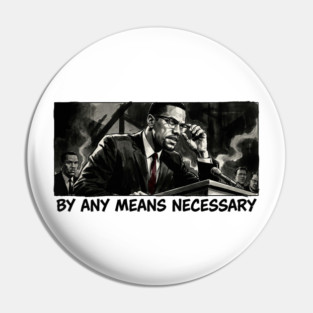 Malcolm X: By Any Means Necessary - Noir Comic Art Pin
