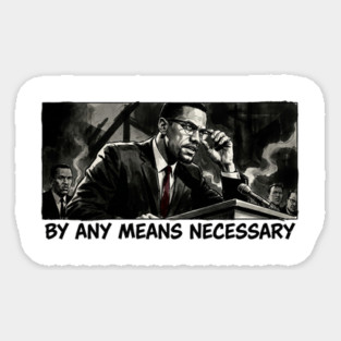 Malcolm X: By Any Means Necessary - Noir Comic Art Magnet