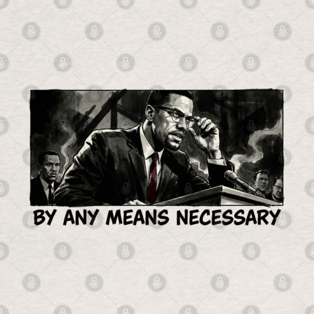 Malcolm X: By Any Means Necessary - Noir Comic Art by UrbanLifeApparel