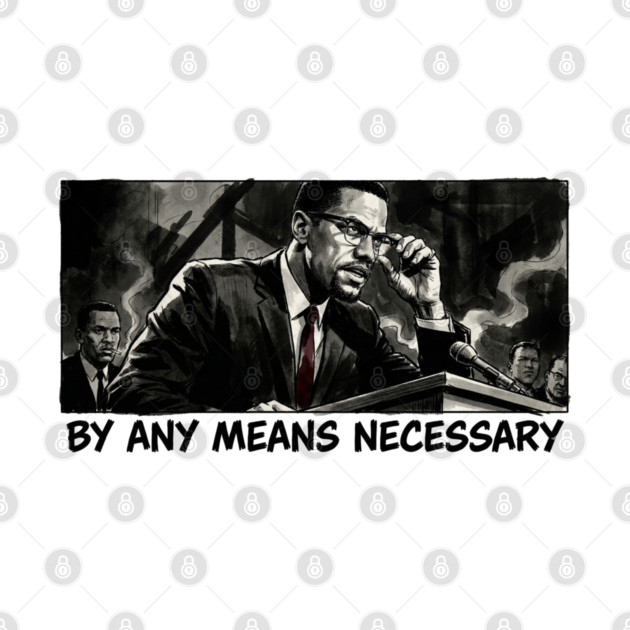 Malcolm X: By Any Means Necessary - Noir Comic Art by UrbanLifeApparel