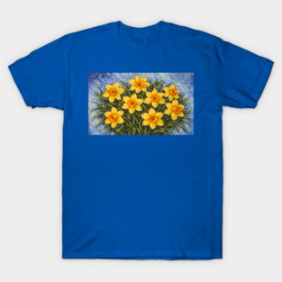Post-Impressionist Daffodils – Expressive Yellow Spring Florals T-Shirt