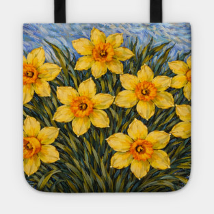 Post-Impressionist Daffodils – Expressive Yellow Spring Florals Tote