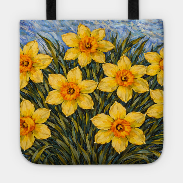 Post-Impressionist Daffodils – Expressive Yellow Spring Florals Tote by DonWillisJrArt