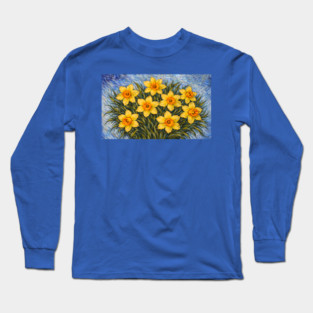 Post-Impressionist Daffodils – Expressive Yellow Spring Florals Long Sleeve T-Shirt