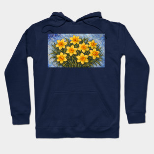Post-Impressionist Daffodils – Expressive Yellow Spring Florals Hoodie