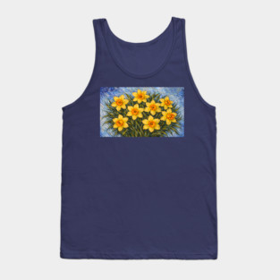 Post-Impressionist Daffodils – Expressive Yellow Spring Florals Tank Top