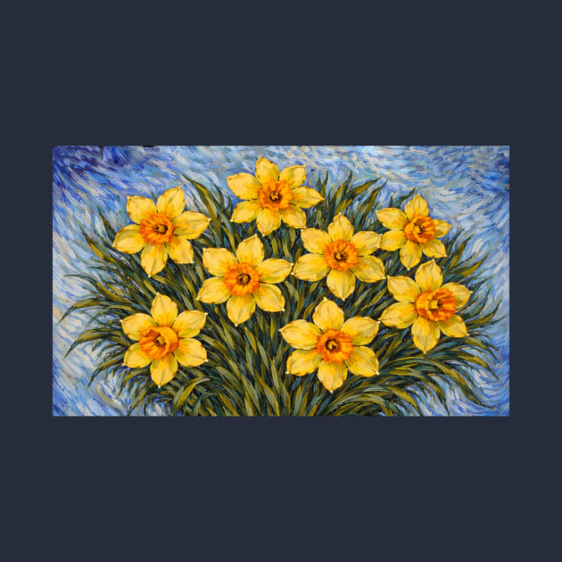 Post-Impressionist Daffodils – Expressive Yellow Spring Florals by DonWillisJrArt