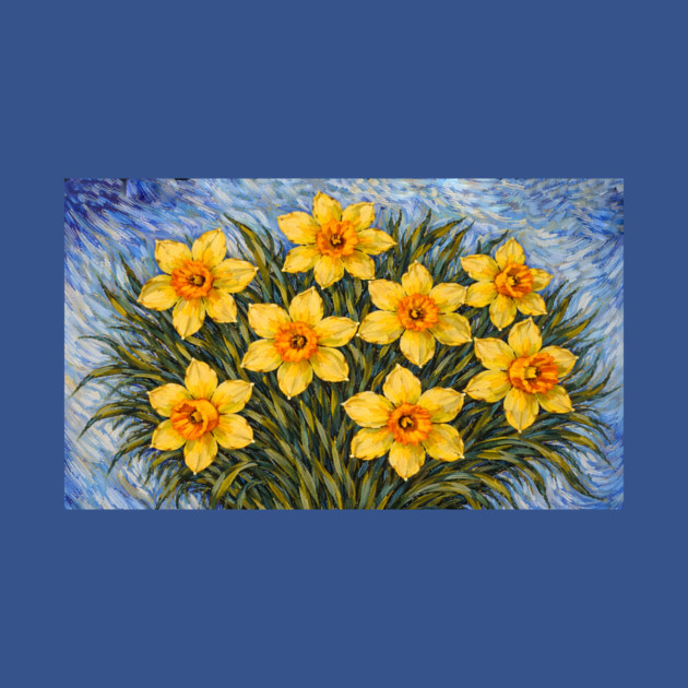Post-Impressionist Daffodils – Expressive Yellow Spring Florals by DonWillisJrArt