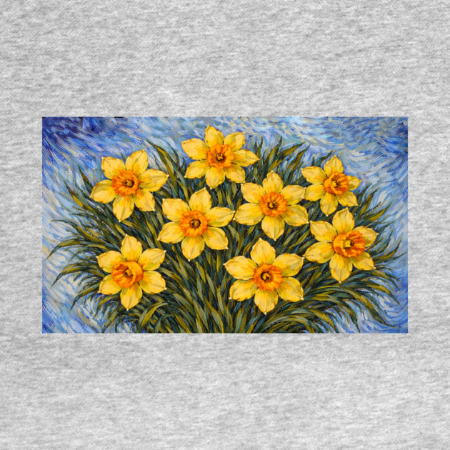Post-Impressionist Daffodils – Expressive Yellow Spring Florals by DonWillisJrArt