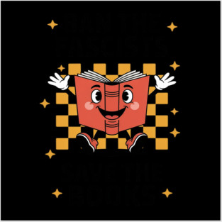 Ban Fascists Save The Books Vintage For The Book Lover Posters and Art