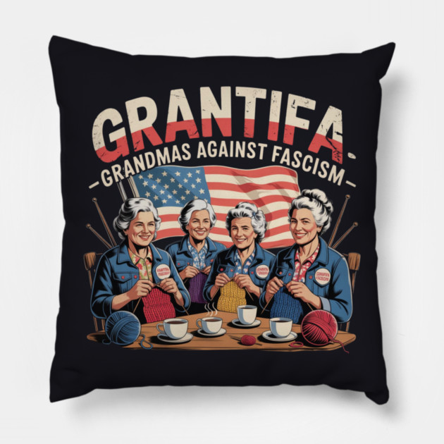 Grantifa — Grandmas Against Fascism Pillow by Charles's Store 8