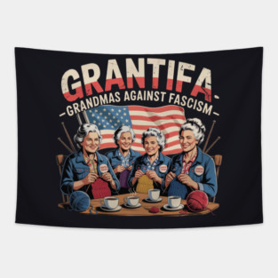 Grantifa — Grandmas Against Fascism Tapestry
