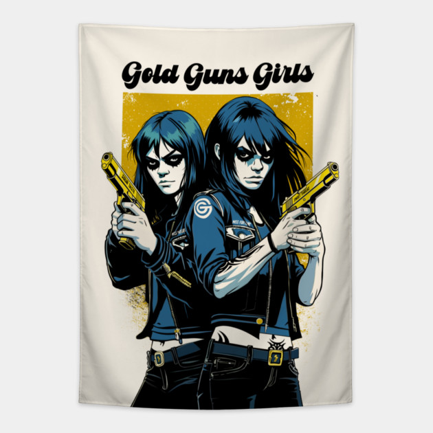 GOLD GUNS GIRLS Tapestry by artslaves